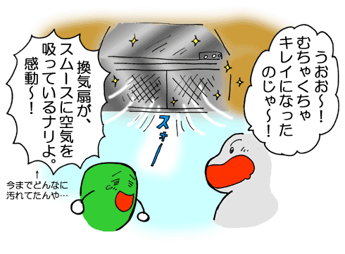 お掃除すると換気扇